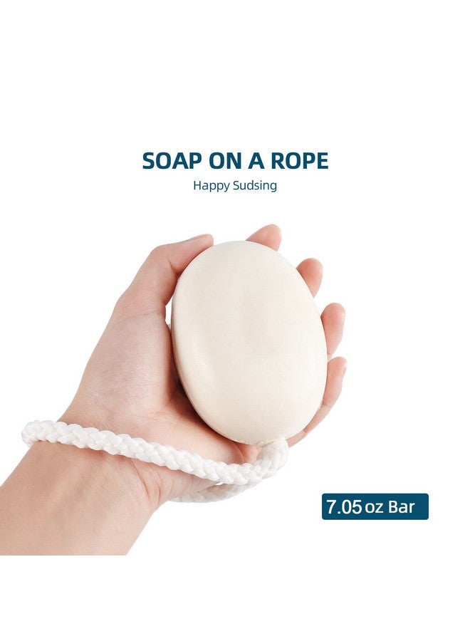 IeBilif Men Bar Soap On a Rope Pack of 4 Bath Soap for Face Body Natural Hydrating Soap Bar for Men and Women,7.02 Ounce each - Image 3