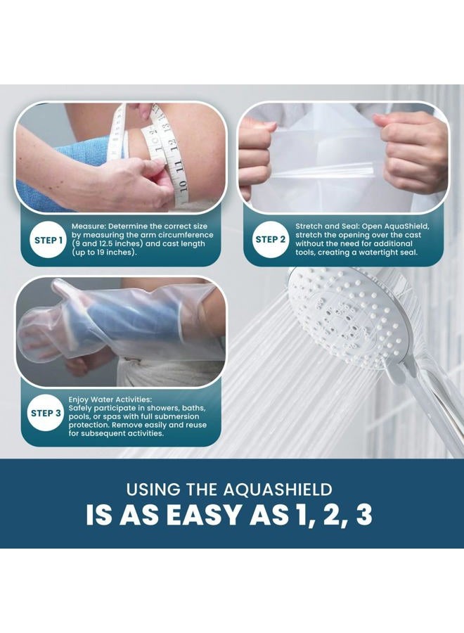 AquaShield Arm Cast Protector-Waterproof, Reusable,Full Arm-(A31)Covers Hand,Wrist, Elbow,Upper Arm-Bath, Shower, Pool-Shower Sleeve for Arm Cast-Waterproof Cast Cover-Shower Bag-Arm Cast Shower Cover - Image 5