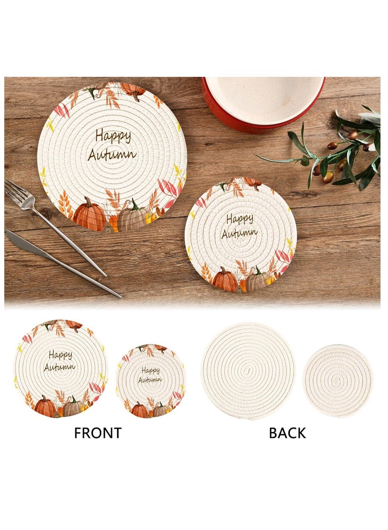 Reko PlaceMats for Dining Table Washable Hand Woven Table Mat Insulation Pad Heat Resistant Plate Bowl Mats Placemat Tea Coaster Hot Pot Holder Pack of 4 - Image 4