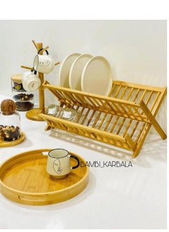 Generic Kitchen Storage Rack, Foldable Kitchen Rack, Kitchen Shelf Kitchen Rack for Bathroom and Office, Wood IR  - Image 2