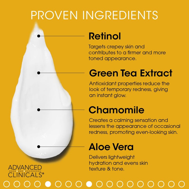 Advanced Clinicals Retinol Body Lotion & Face Moisturizer | Anti Aging Skin Care Retinol Body Cream For Women & Men Improves Appearance Of Fine Lines, Wrinkles, & Look Of Crepey Skin, W/Travel Size - Image 2