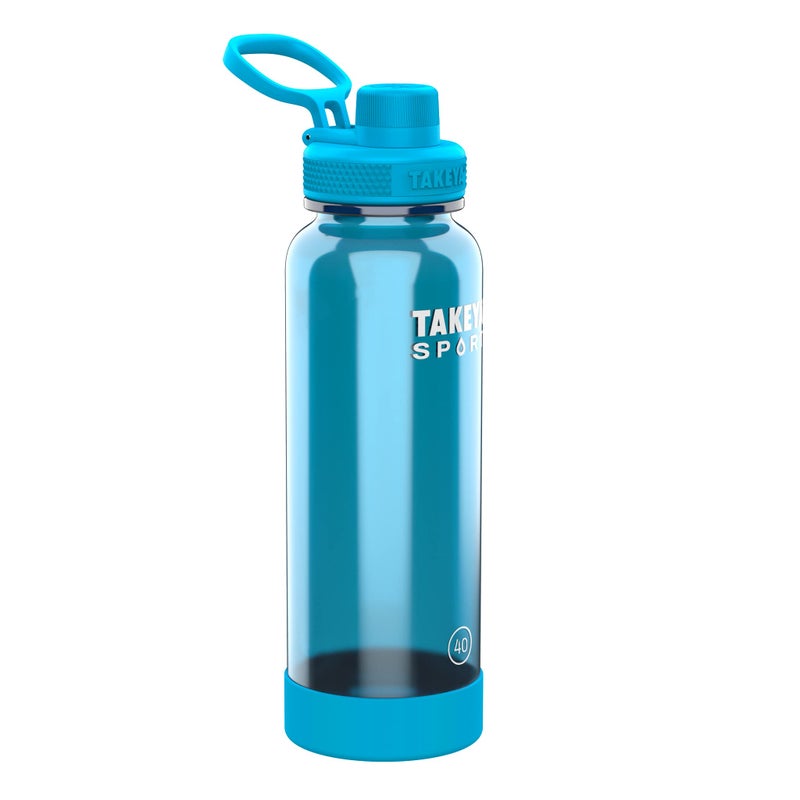 Takeya Sport 40 oz Tritan Plastic Water Bottle with Spout Lid  Premium Quality  BPA Free  Championship Blue - Image 1