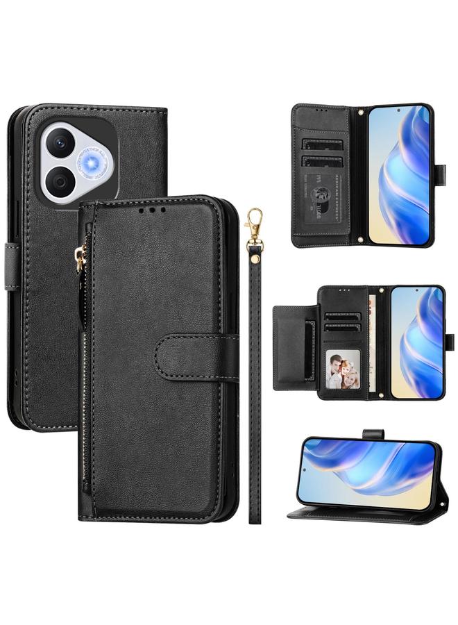 erorex Case For Honor 400 Lite Multi-Card Slots Zipper Wallet Leather Phone Case - Image 1