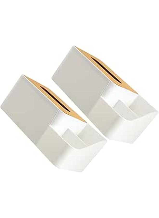 ABOOFAN 2pcs Multifunctional Tissue Box Desktop Napkin Storage for Home Kitchen Office - Image 1