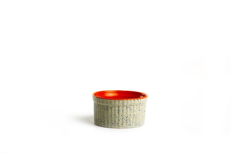 Caffeine Ceramic Handmade Cream and Orange Ramekins (Set of 2) - Image 2