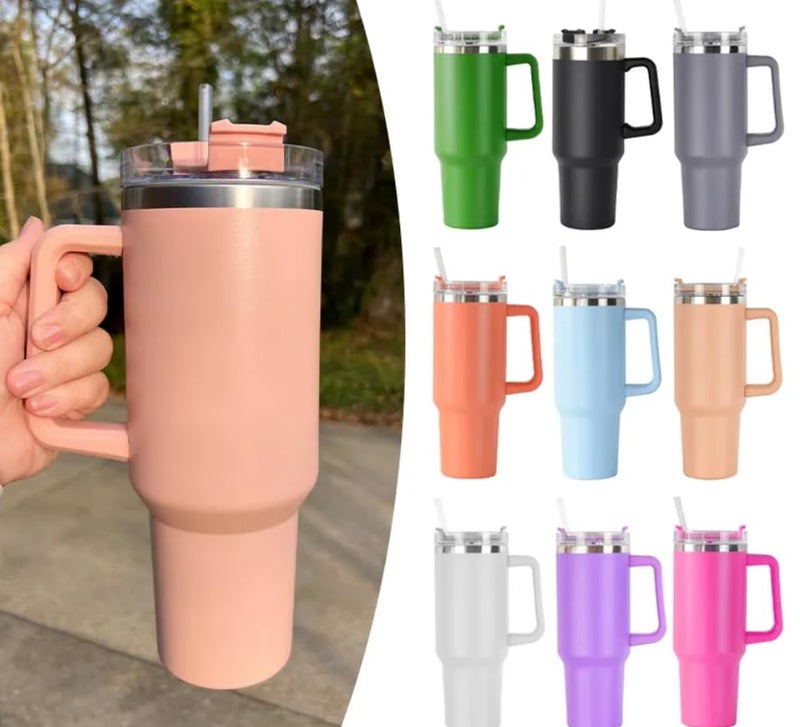 Stainless Steel Tumbler with Lid Straw Double Wall Insulated LeakProof BPAFree Hot Cold Beverage Travel Mug for Office Gym Outdoor Use Available in MultiColour  - Image 2