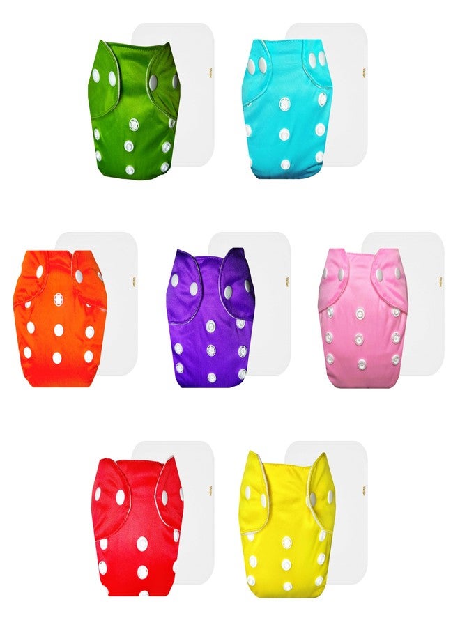 Dumbledo Lite Cloth Diaper with Cotton Insert (Pack of 7) | Soft & Gentle | 6-Layer Absorbent Pad | Quick Dry | Perfect for Indian Summers | 3 Months - 2 Years | Unisex Baby - Image 1