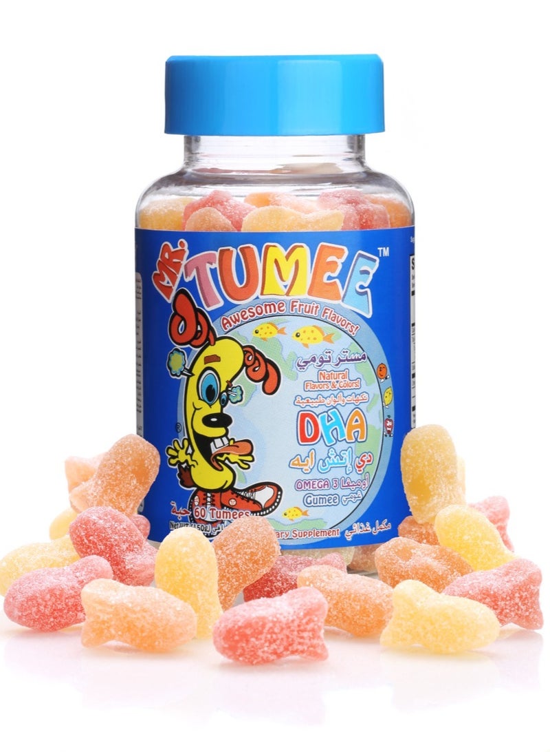 MR.TUMEE Mr. Tumee DHA Omega-3, Lemon/Orange/Strawberry, 60 Gummes