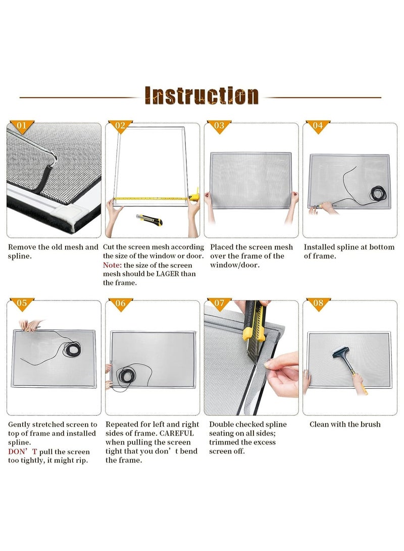 إكسفور قابل للتعديل نافذة الشاشة ، ديي صنع وفقا لطلب الزّبون الألياف الزجاجية الشاشة ، نافذة الباب وشرفة نافذة الشاشة استبدال نافذة الشاشة ، نافذة الشاشة الحيوانات الأليفة كبار ( 23 " × 118 " ) - Image 4