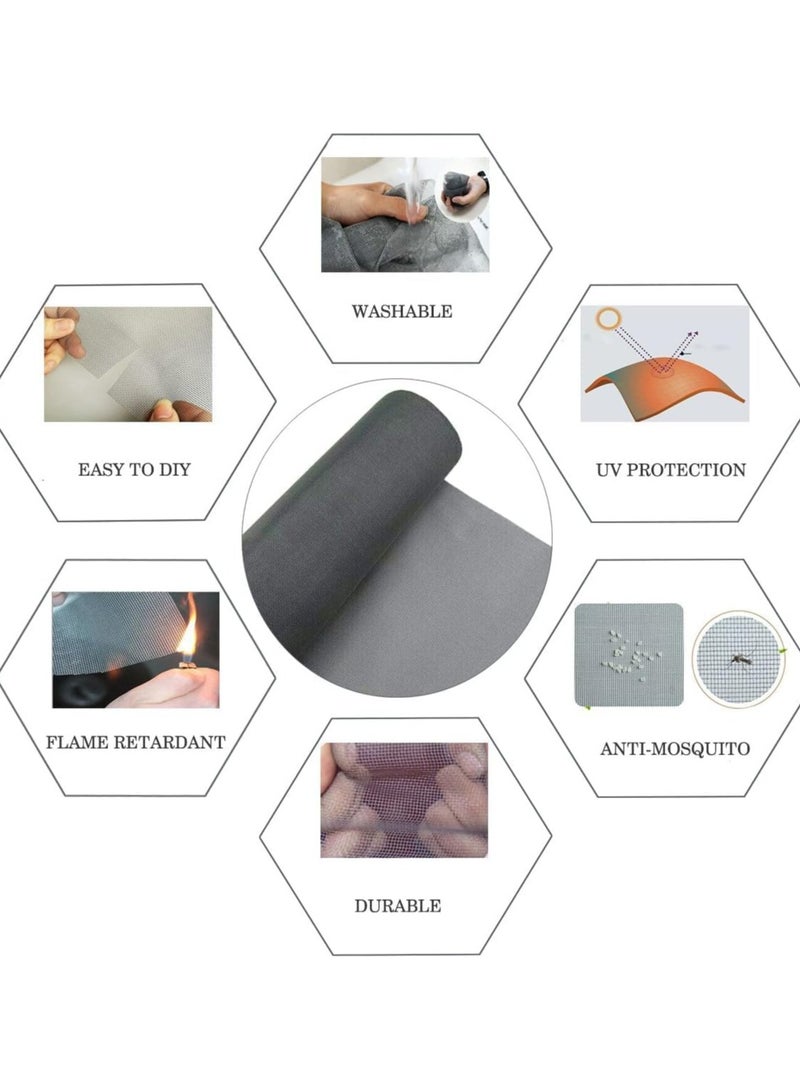 إكسفور قابل للتعديل نافذة الشاشة ، ديي صنع وفقا لطلب الزّبون الألياف الزجاجية الشاشة ، نافذة الباب وشرفة نافذة الشاشة استبدال نافذة الشاشة ، نافذة الشاشة الحيوانات الأليفة كبار ( 23 " × 118 " ) - Image 3