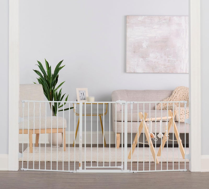 Regalo Safety 28"-76â€ Super Wide Configurable Baby Gate for Doorways & Open Spaces, 3-Panel Wall Mounted Safety Gate with Door for Babies, Toddlers & Pets, Includes Wall Mount Hardware - Image 3