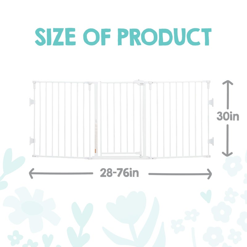 Regalo Safety 28"-76â€ Super Wide Configurable Baby Gate for Doorways & Open Spaces, 3-Panel Wall Mounted Safety Gate with Door for Babies, Toddlers & Pets, Includes Wall Mount Hardware - Image 2