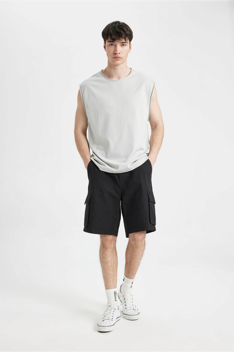 DeFacto Man Cargo Fit Gabardine Bermuda - Image 1