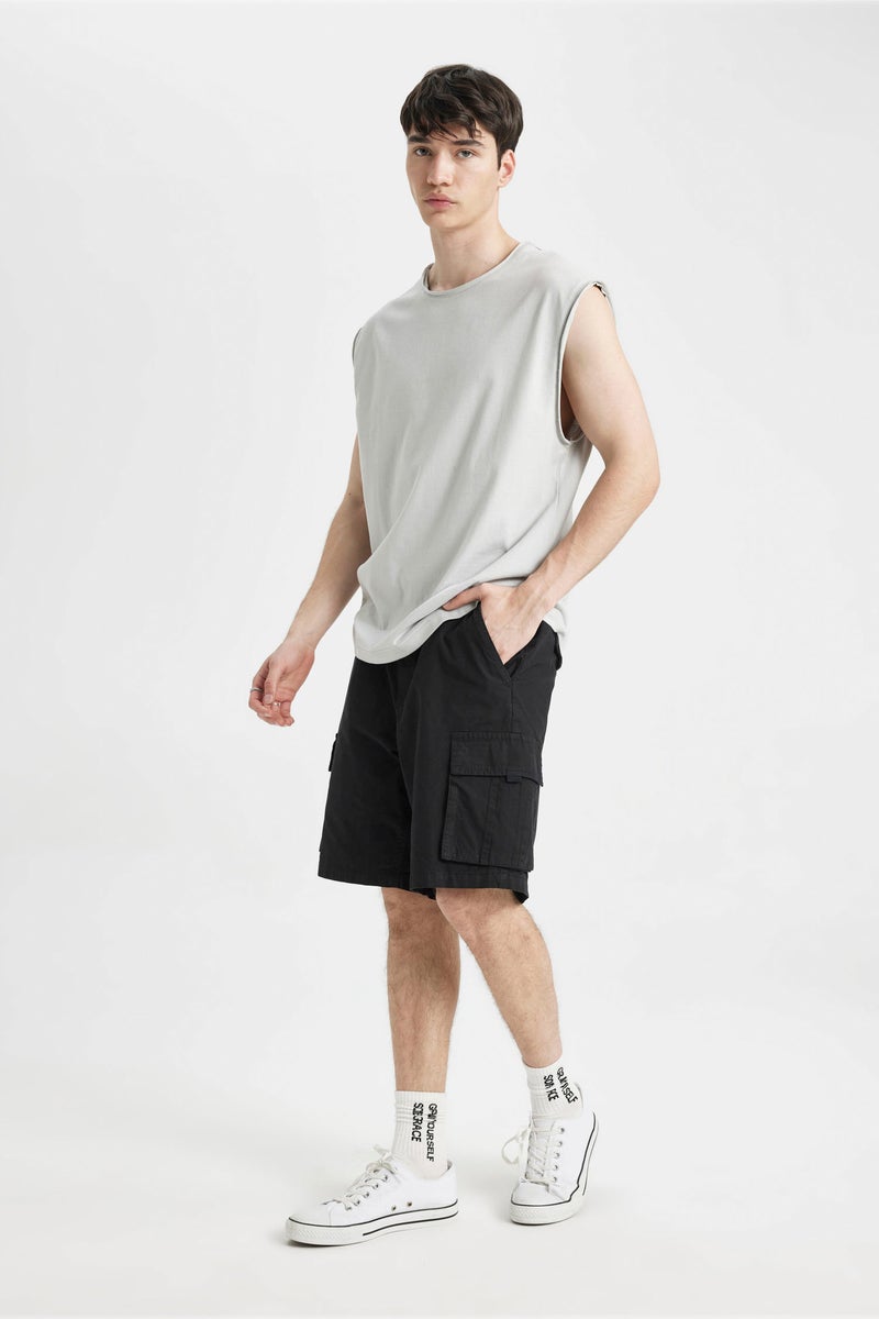 DeFacto Man Cargo Fit Gabardine Bermuda - Image 3