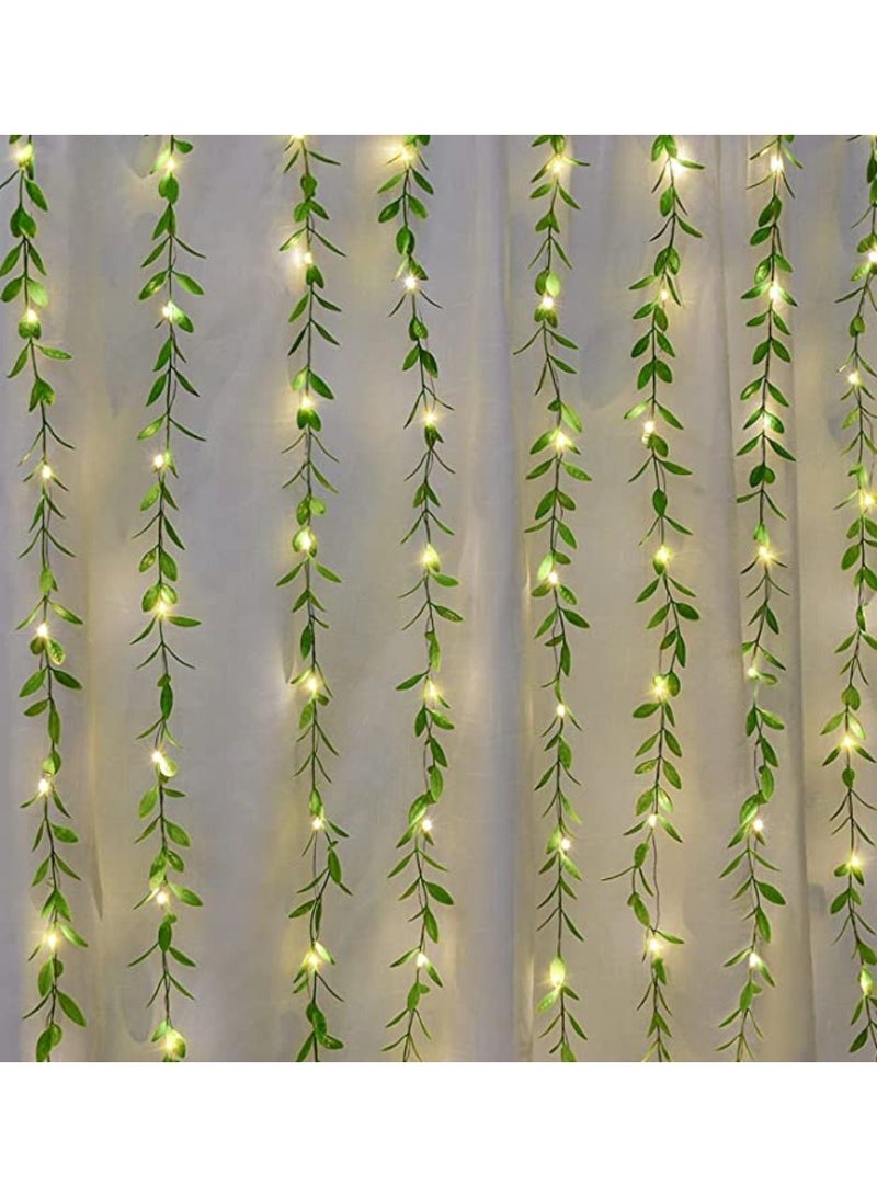 Yuwell Artificial Vines Curtain Lights, Fake Greenery Garland Willow Leaves with Lights For Wedding Party Backdrop Baby Shower Home Decoration 7 Modes - Image 5