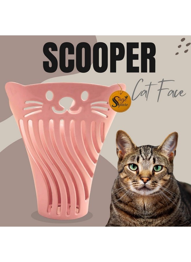 Sage Square Cat Face Shape Litter Scooper - Heavy-Duty, Durable With Long Handle For Effortless Cleaning, Ergonomic, Lightweight Design With Large, Ideal For Multi-Cat Households  - Image 2