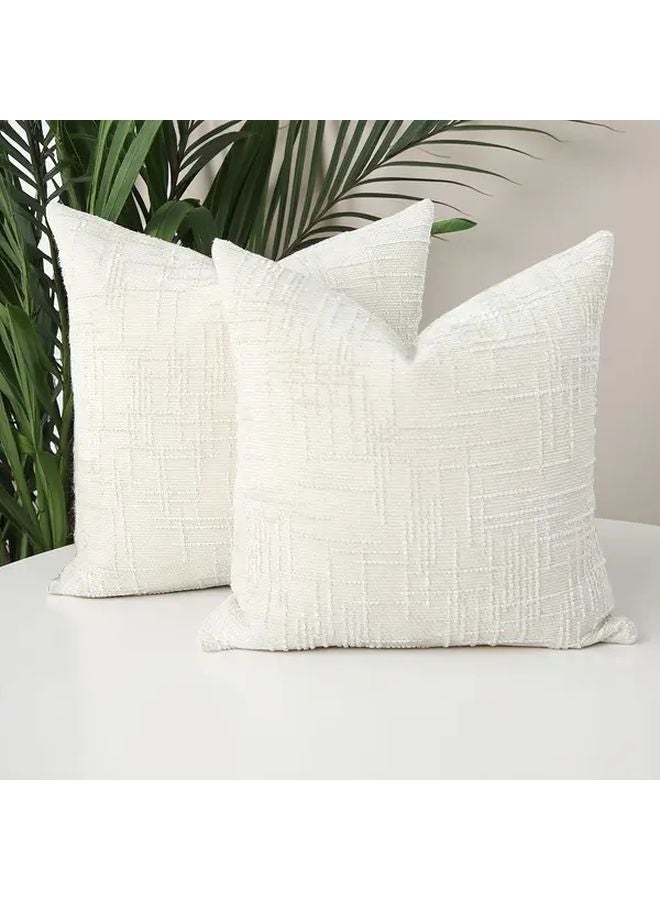 Orange Vintage Chenille Pillow Covers 2pcs 30x50cm Textured Decorative Cushion Cases - Image 2