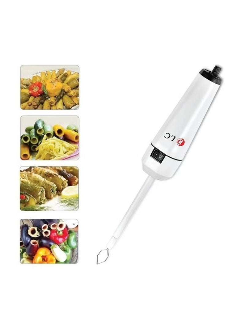 دي إل سي  أداة تحضير خضراوات سريعة وسهلة: أداة كهربائية لتقشير الكوسة والباذنجان بدون الحاجة إلى بطارية - Image 2