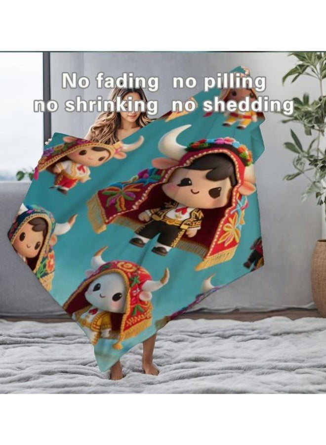 عام بطانية رقيقة من الفانيلا (دافئة ومريحة، ومناسبة للنوم واستخدام الألعاب وإزالة الغبار ومقاومة للرمل) 150 سم * 200 سم - 233 - Image 1