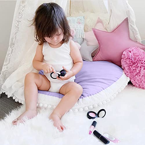 Kishome Large Floor Pillow Kids Round Floor Cushion Seating, 35 inches Big Circle Pillow, Round Floor Pillows Seating for Children, Oversized Mat for Reading Nook Teepee Playroom Nursery, Purple - Image 3
