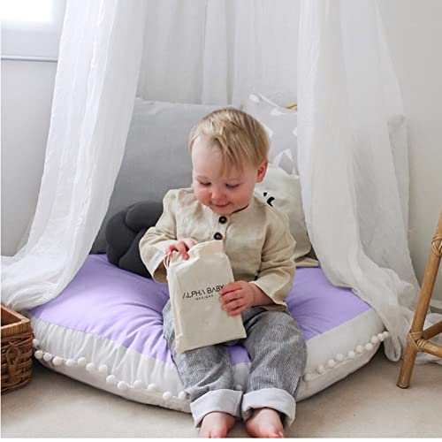 Kishome Large Floor Pillow Kids Round Floor Cushion Seating, 35 inches Big Circle Pillow, Round Floor Pillows Seating for Children, Oversized Mat for Reading Nook Teepee Playroom Nursery, Purple - Image 5