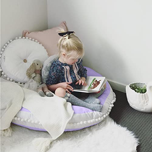 Kishome Large Floor Pillow Kids Round Floor Cushion Seating, 35 inches Big Circle Pillow, Round Floor Pillows Seating for Children, Oversized Mat for Reading Nook Teepee Playroom Nursery, Purple - Image 4