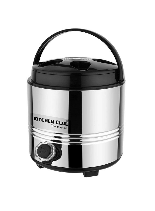 KITCHEN CLUE Stainless Steel Insulated Tea/Water Jug Carafe with Stylish Leakproof tap and Easy to Carry Handle (3 Lt/Hot and Cold Upto 4 to 5 hrs) I Ideal for Home Kitchen Office (3 Liters) - Image 1