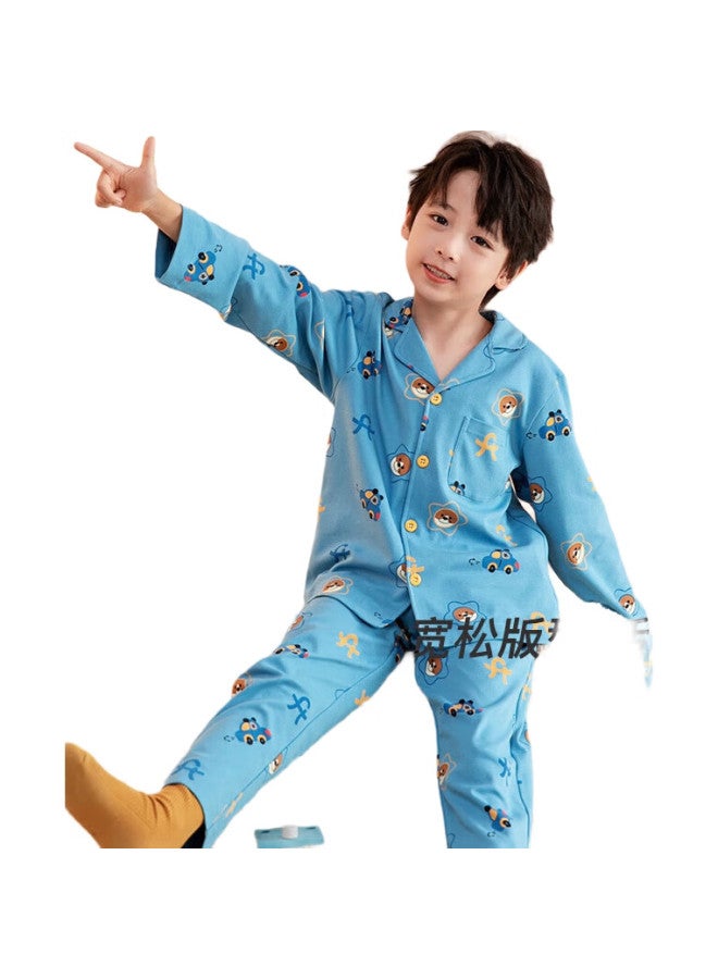 Fenton Children'S Pajamas For Boys, Antibacterial Pure Cotton Spring Cartoon Long-Sleeve Sleepwear For Older Children, Home Wear Q9Fj257930902 - Image 1