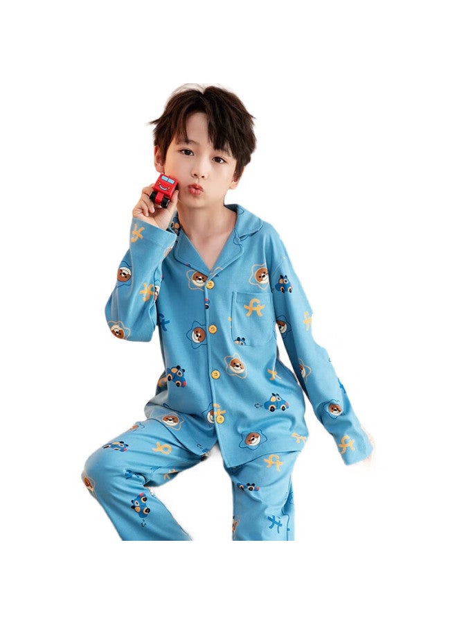 Fenton Children'S Pajamas For Boys, Antibacterial Pure Cotton Spring Cartoon Long-Sleeve Sleepwear For Older Children, Home Wear Q9Fj257930902 - Image 3