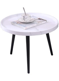 Unique Modern Design Luxury Oval Coffee Table for Living Room Balcony Sofa Scandinavian Furniture Decoration Accessories (White Size 40*40*48)