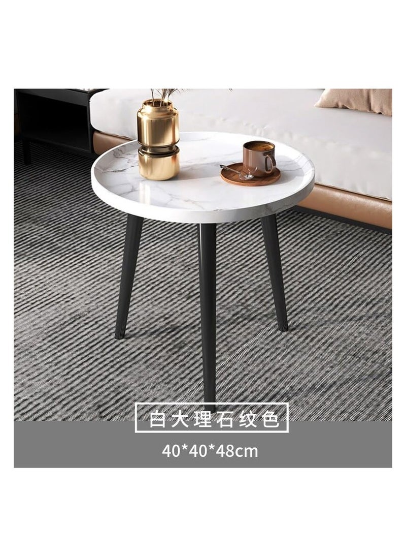 1st - Unique Modern Design Luxury Oval Coffee Table for Living Room Balcony Sofa Scandinavian Furniture Decoration Accessories (White Size 40*40*48) - Image 1