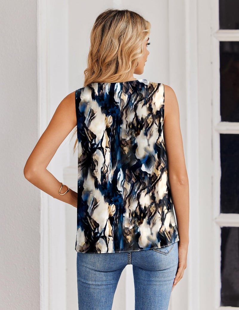 Zeagoo Work Blouses for Women Silk Satin V Neck Fall Tank Top Work Business Professional Clothing - Image 2