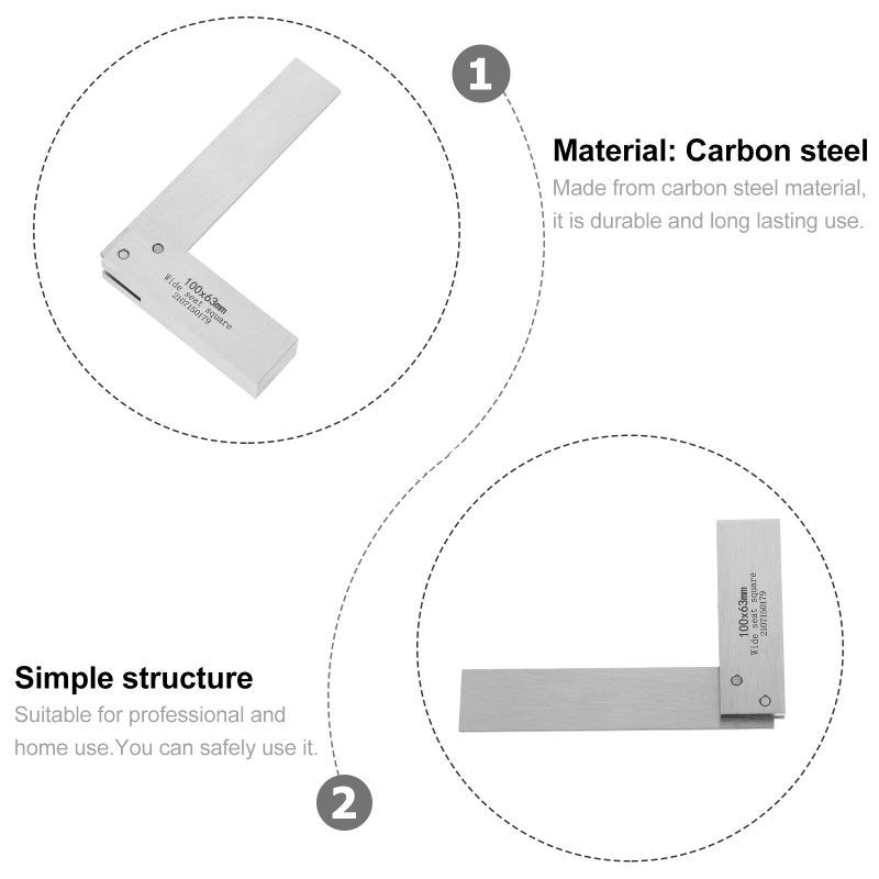 Carbon Steel L Shaped Angle Ruler Wide Base Carpenter Square Woodworking Measuring Tool - Image 5