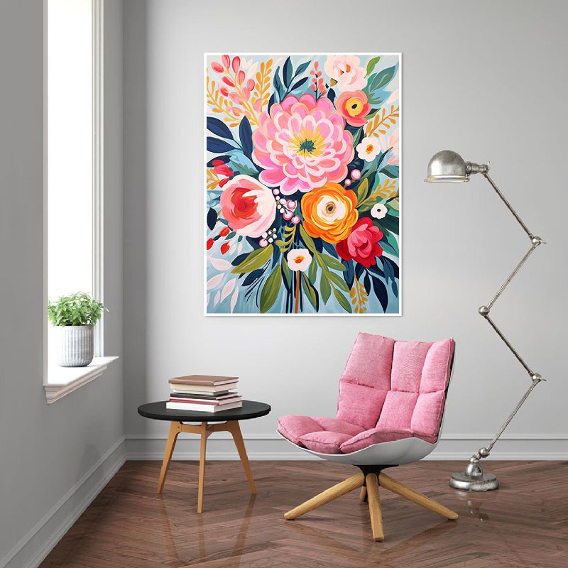 YarnMate Flowers Diamond Art Kits for Adults,Flowers in Vase DIY 5D Diamond Painting Kit for Beginners,Full Round Drill Gem Art Dots for Adults, Perfect for Home Wall Decor 12X16 Inch - Image 4