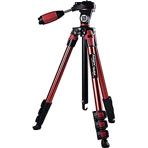 Rollei Fotopro S3 5Ft Aluminum Tripod | Light Weight & Sporty, Fashionable,Professional Video Tripod for DSLR, Smartphone, Cameras | Payload 2.5Kg | Red - Image 1