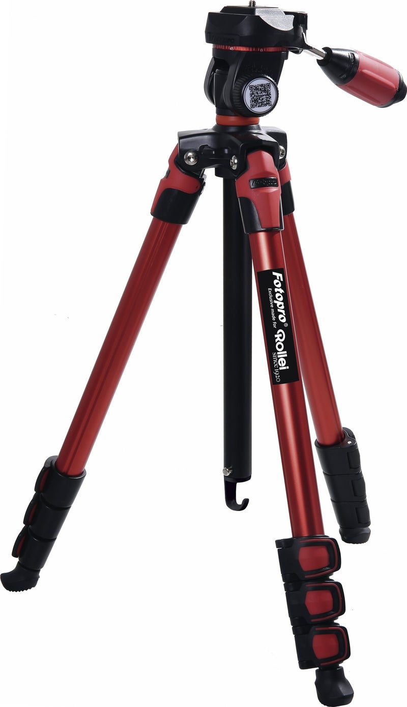 Rollei Fotopro S3 5Ft Aluminum Tripod | Light Weight & Sporty, Fashionable,Professional Video Tripod for DSLR, Smartphone, Cameras | Payload 2.5Kg | Red - Image 2