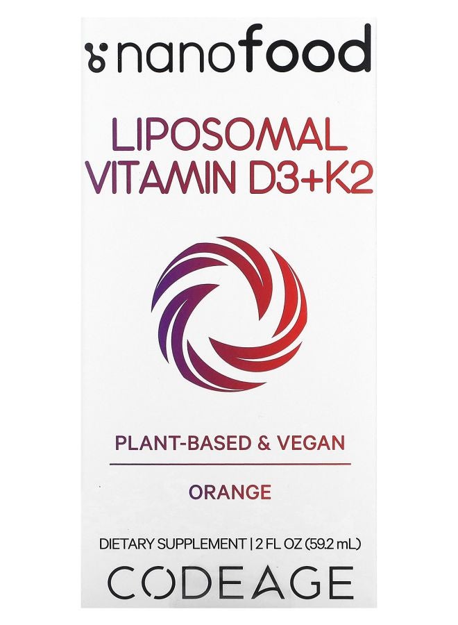 Codeage Liposomal Vitamin D3+K2 Orange 2 fl oz (59.2 ml)