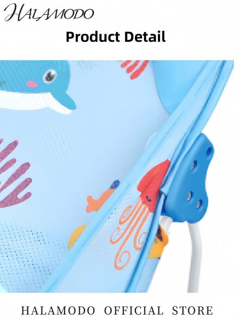 هالامودو مقعد استحمام الأطفال الرضع القابل للطي مسند استحمام قابل للتعديل لحوض الاستحمام أو حوض الاستحمام مقعد استحمام الأطفال مع 3 وضعيات إمالة لحديثي الولادة والرضع والأطفال من 0-12 شهرًا - Image 5