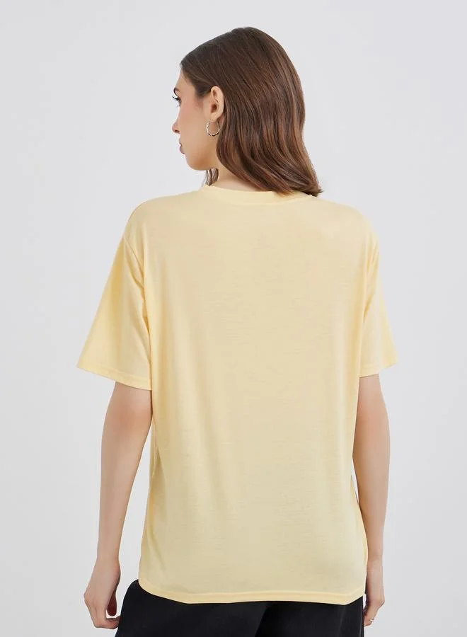 Take Two Take Two Slogan Print Regular Fit T-Shirt