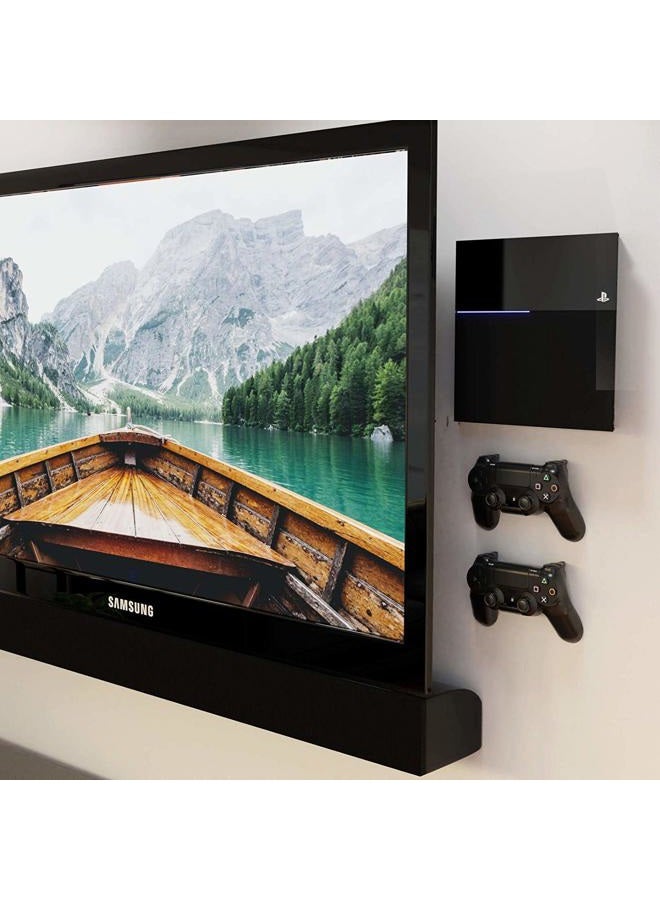 HumanCentric PS4 Slim Mount + 2 Controller Mounts Bundle - Wall or TV Back Mount (Patent Pending) - Image 5