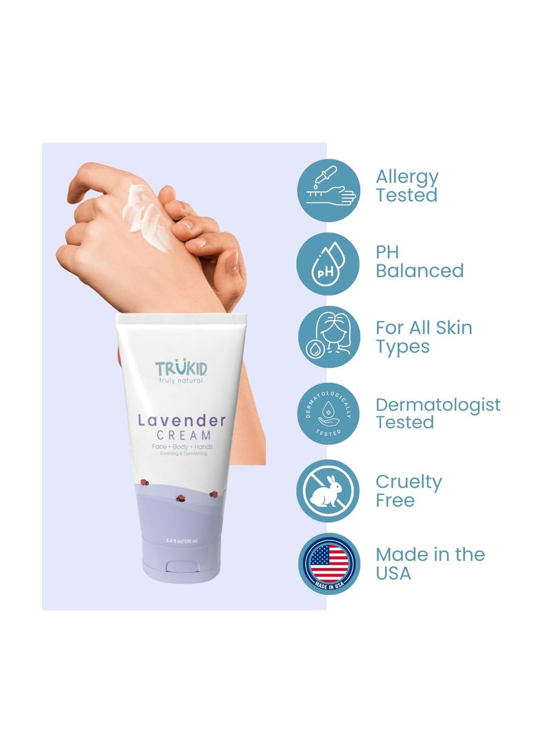 تروكيد كريم البشرة باللافندر من تروكيد للأطفال - يرطب البشرة الحساسة، جميع المكونات الطبيعية، غني بزبدة الشيا والكاكاو وزيت بذور العنب وفيتامين هـ، 3.4 أونصة - Image 2