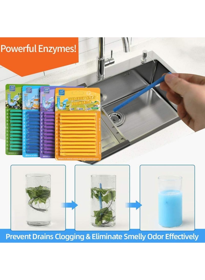 SOLARAE Drain Cleaner Stick, Drain Sticks Deodorizer, Bathroom Sink Drain Cleaning Tool, for Kitchen Shower Bathroom, Toilet, Sink Freshener to Keep Clear and Odor Free, 48 Pieces - Image 3