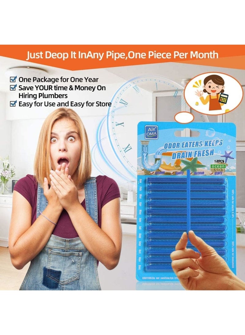 SOLARAE Drain Cleaner Stick, Drain Sticks Deodorizer, Bathroom Sink Drain Cleaning Tool, for Kitchen Shower Bathroom, Toilet, Sink Freshener to Keep Clear and Odor Free, 48 Pieces - Image 5