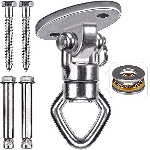 BeneLabel Swing Hanger with Bearing Swivel 800LB Capacity Stainless Steel Ceiling Mount Bracket Hanging Kit for Aerial Silks Swings Hammocks Hanging Chair Aerial Hoop Heavy Bag Yoga Swing