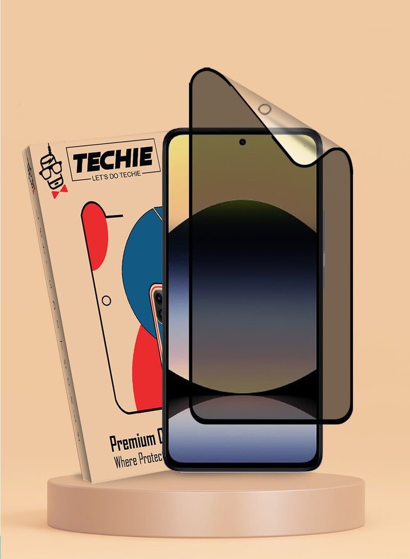 Techie حماية شاشة خصوصية كاملة من زجاج السيراميك غير اللامع لجهاز Xiaomi Redmi Note 14 - مقاوم للانفجار، مضاد للفقاعات، مضاد لبصمات الأصابع - Image 1