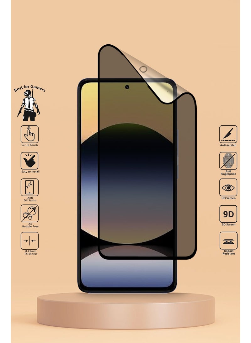 Techie حماية شاشة خصوصية كاملة من زجاج السيراميك غير اللامع لجهاز Xiaomi Redmi Note 14 - مقاوم للانفجار، مضاد للفقاعات، مضاد لبصمات الأصابع - Image 2