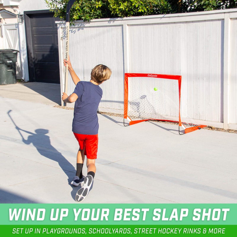 GoSports Hockey Street Set - Includes Pop-Up Goal and 2 Hockey Sticks with 2 Balls - Image 4