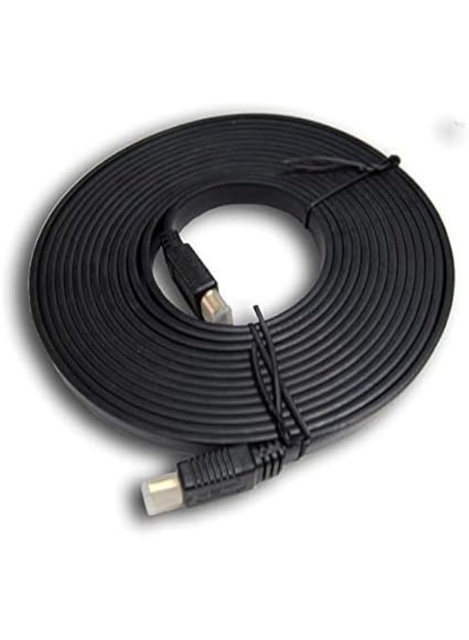 كابل HD مسطح بطول 10 متر – فائق الجودة لنقل الصوت والصورة بدقة عالية - Image 1