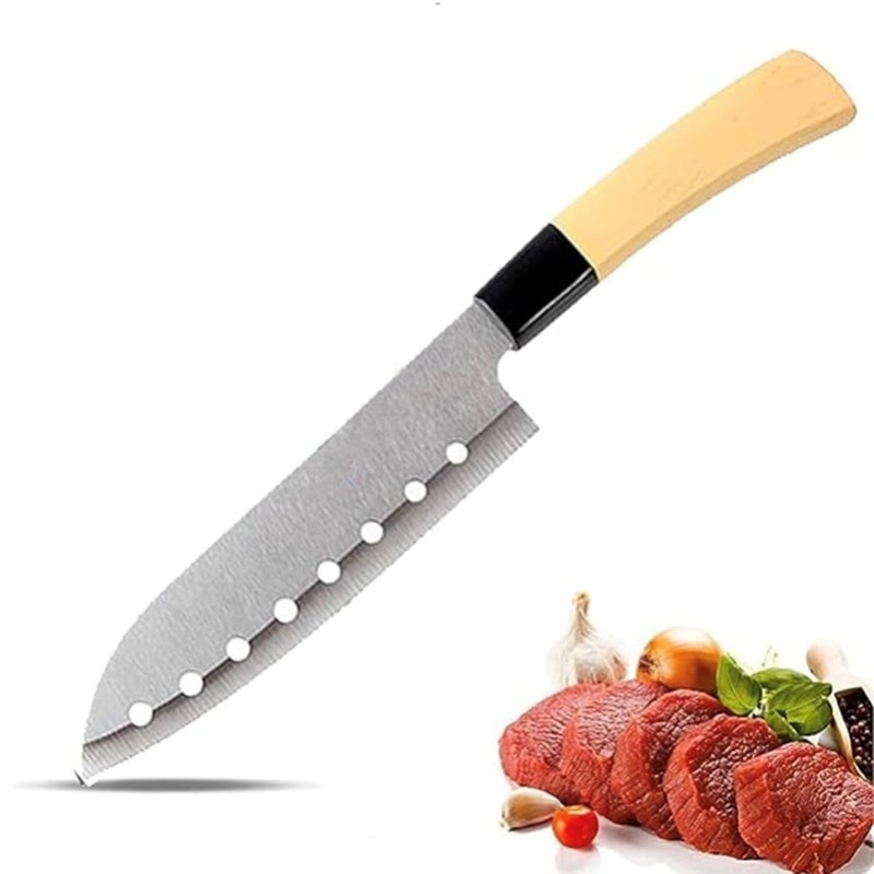 Praha Praha Kitchen Knife with Sharpe and Sharader Edge Santoku KnifeBigH869  - Image 1