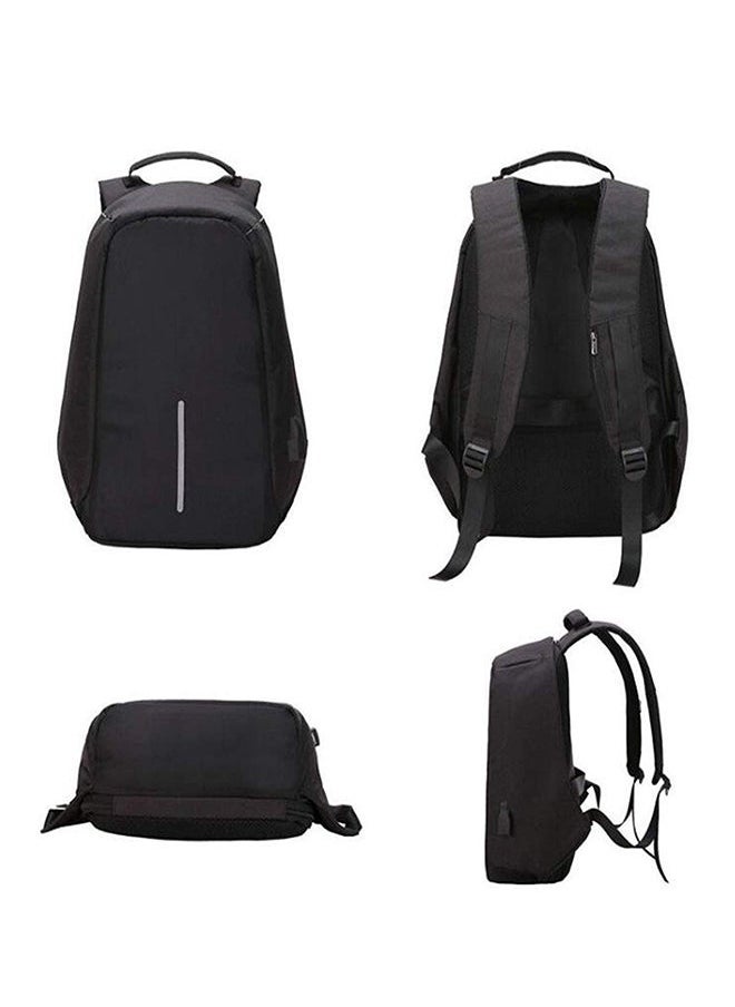NIBEMINENT Laptop Backpack With USB Charging Port Fits Upto 14-Inch Black  - Image 4